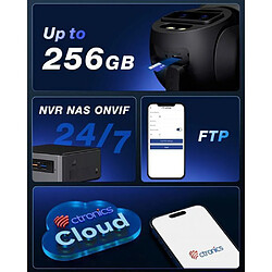 CTRONICS Caméra PTZ Extérieure 4MP - 180° - WiFi 2.4/5 GHz - Zoom Hybride - 256 Go - Noir pas cher