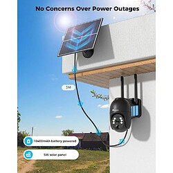 Acheter CTRONICS Caméra Sécurité Solaire 4G LTE 2.5K PTZ Noir