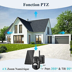 Avis Ctronics CTR0NICS 2K Solar WiFi PTZ - Vision nocturne couleur - Détection humaine PIR - IP66 - TF 128 Go