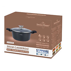 Avis Faitout 30cm avec couvercle 7,2L Tous feux dont induction Noir Swiss Haus SH-BC30B