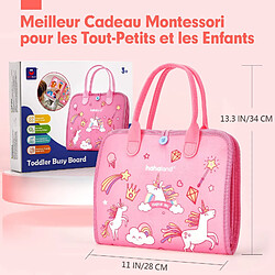 Acheter PORSILD FINESSTIQUE Jouet Montessori pour 3 4 5 6 ans, Busy Board Montessori Licorne 5 Couches Planche pour Fille pour Enfant Jeu Educatif Apprendre