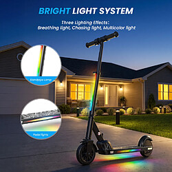ISCOOTER K4 Trottinette Électrique Enfant Pliable avec Éclairage LED pour 6–12 Ans, Noir pas cher