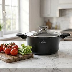 Avis Faitout 16cm avec couvercle tous feux dont induction Basel Premium Collection Noir Swiss Haus SH-BC16B