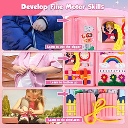 Avis PORSILD FINESSTIQUE Livre d'Activités Montessori Enfant, Busy Board Voyage Sans Écran, Jouet Éducatif Portable avec Sac à Dos, Motricité Fine 2-5 Ans