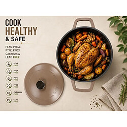 Faitout 20cm avec couvercle 2,5L Tous feux dont induction Beige Swiss Haus SH-ZC20BE pas cher