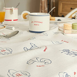 Atmosphera Nappe Imprimée en Coton Fra 140x240cm Blanc pas cher