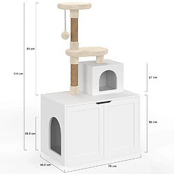 Idmarket MAISON POUR CHAT+DOUBLE PORTES pas cher