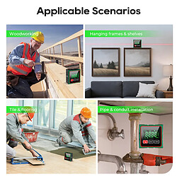 Avis Niveau laser 3-en-1 avec inclinomètre numérique – 4 aimants, USB-C, écran LCD – pour intérieur et extérieur – en ° / %