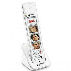 Geemarc Pack Trio Téléphone Fixe Senior 295 Amplifié 30 dB avec Répondeur Intégré Blanc pas cher