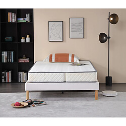 Acheter Literie Julien Matelas Ferme Pour tous Clic Clac + Alése 140x190 x 15 cm avec contact avec contact Latex sur Face Hiver - Découpe Assise 70 cm - 5 zones de Confort - Fac