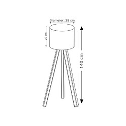 Acheter Lampe sur pied scandinave D BY M.RED - Gris chêne - MDF/PVC - Abat-jour gris - E27 40 W