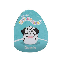 Squishmallows Dustin - Dalmatien 40 cm - Ventre pelucheux - Nœud papillon rose pas cher