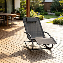 Avis HOMAIRE Fauteuil suspendu en métal noir 62 x 150 x 84 cm