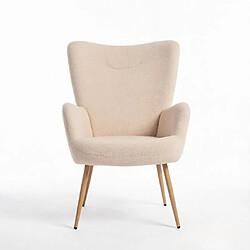 Acheter HOMAIRE Fauteuil en beige et acier beige, dimensions 71 x 74 x 94.5 cm