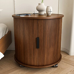 Avis HOMAIRE Table de chevet nogal en décor bois de 60 x 60 x 60 cm