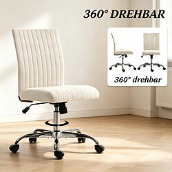 Acheter HOMAIRE Chaise de bureau Cream en tissu et bois de 43 × 43 × 89 cm