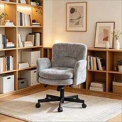Acheter HOMAIRE Chaise de bureau gris en chenille et coton et métal de 71 × 71 × 92.5 cm