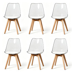 Acheter HOMAIRE Chaise blanc en similicuir, plastique, bois 42 x 42 x 83 cm