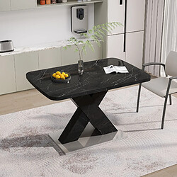 HOMAIRE Table à manger, noire, en noir 160 x 80 x 76,5 cm pas cher