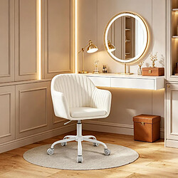 Avis HOMAIRE Chaise de bureau blanc en métal et de 40 × 40 × 87 cm
