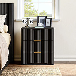 Avis HOMAIRE Table de chevet noir en décor bois de 58 x 38 x 64 cm