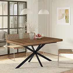 Avis HOMAIRE Table à manger extensible, noyer, en mdf 180 x 80 x 76 cm