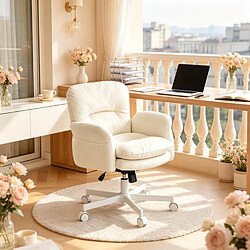 HOMAIRE Chaise de bureau naturel en chenille et coton et métal de 71 × 71 × 92.5 cm pas cher