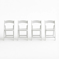 Acheter HOMAIRE Chaise blanc en similicuir et résine 44 x 45 x 78 cm