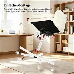 Avis HOMAIRE Chaise de bureau naturel en chenille et coton et métal de 71 × 71 × 92.5 cm
