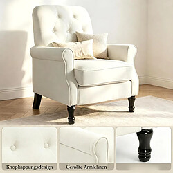 Avis HOMAIRE Fauteuil en tissu crème 69 x 75 x 90 cm