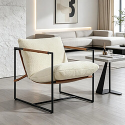 HOMAIRE Fauteuil en beige et acier au carbone beige 91 x 77 x 80 cm pas cher