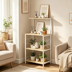 Acheter HOMAIRE Bibliothèque en bois blanc avec étagères 60 x 40 x 123 cm