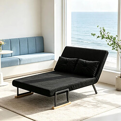 HOMAIRE Fauteuil noir en acier et velours 102 x 73 x 81 cm pas cher