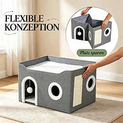 Acheter HOMAIRE Arbre à chat True niveaux gris en Linen et décor bois