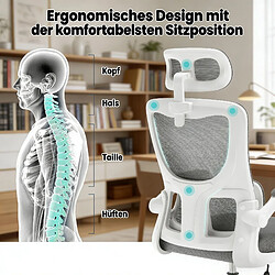 Acheter HOMAIRE Chaise de bureau gris en métal et tissu maillé et PU de 62 × 62 × 123.5 cm