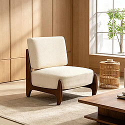 Avis HOMAIRE Fauteuil crème en polyester 73,5 x 72 x 81 cm