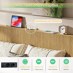 Acheter HOMAIRE Lit naturel en fer et panneau de particules de 210.5 x 144 x 99.7 cm