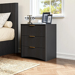 Acheter HOMAIRE Table de chevet noir en décor bois de 58 x 38 x 64 cm