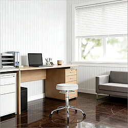 Avis HOMAIRE Chaise de bureau blanc en métal et PU de 49 × 49 × 58 cm