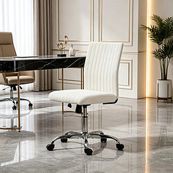 Avis HOMAIRE Chaise de bureau Cream en tissu et bois de 43 × 43 × 89 cm