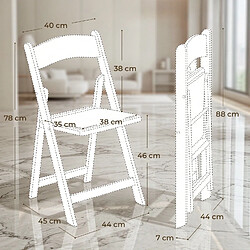 Avis HOMAIRE Chaise blanc en similicuir et résine 44 x 45 x 78 cm