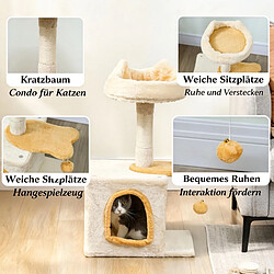 Avis HOMAIRE Arbre à chat en beige de particules et peluche beige 40 x 30 x 72 cm