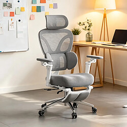 Avis HOMAIRE Chaise de bureau gris en tissu maillé et métal de 50 × 50 × 123.5 cm