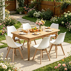 HOMAIRE Chaise de jardin blanc 40.5 x 40.5 x 83 cm pas cher