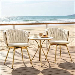 Avis HOMAIRE Chaise de jardin en beige et beige 59.5 x 60.5 x 78 cm