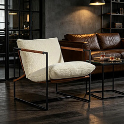 Acheter HOMAIRE Fauteuil en beige et acier au carbone beige 91 x 77 x 80 cm