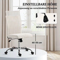 HOMAIRE Chaise de bureau Cream en tissu et bois de 43 × 43 × 89 cm pas cher