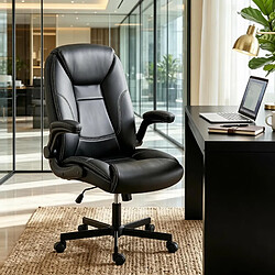 Acheter HOMAIRE Chaise de bureau noir en similicuir de 77 × 77 × 106 cm