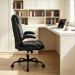 Avis HOMAIRE Chaise de bureau noir en métal et plastique et PU de 50 × 50 × 113 cm
