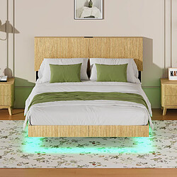 Avis HOMAIRE Lit naturel en fer et panneau de particules de 210.5 x 144 x 99.7 cm